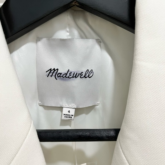 MADEWELL Tuxedo Blazer in Winter White $238 NT118 wardrobe staple size 4 NEW - Picture 14 of 17